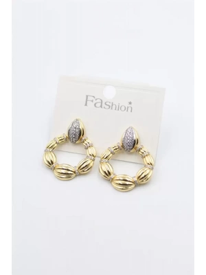 Örgü Halka Küpe - Altın