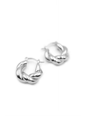 Örgü Halka Küpe - Gümüş