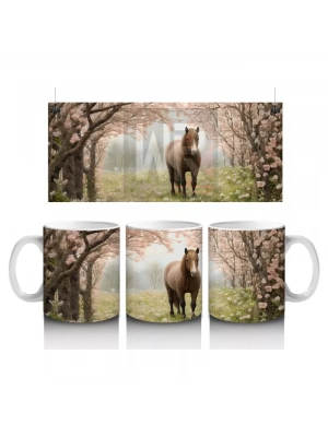 Ormanda Tek Başına At – Baskılı Kahve Kupası