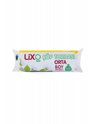 Orta Boy Çöp Torbası 55 x 60 cm 20 Li Rulo x 1 Paket = 20 Adet (Mavi)