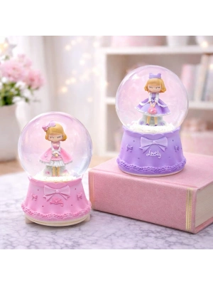Orta Boy Işıklı Müzikli Prenses Figürlü Kar Küresi