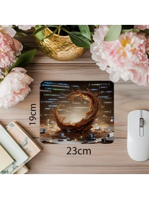 Orta Havadaki Kahve Splash + Kod Mousepad - 19x23 cm 2 mm Dikdörtgen İthal Baskılı Mouse Pad