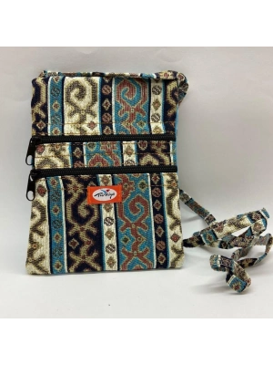 Otantik Desenli Fermuarlı Askılı Çanta Özel Dikim - GS201