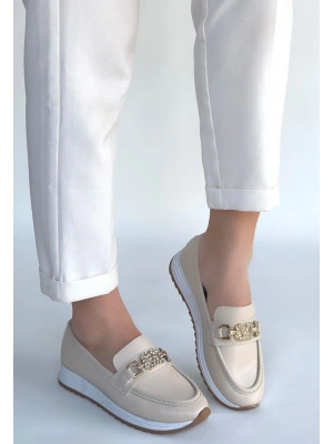 Otra Bej Cilt Babet Ayakkabı