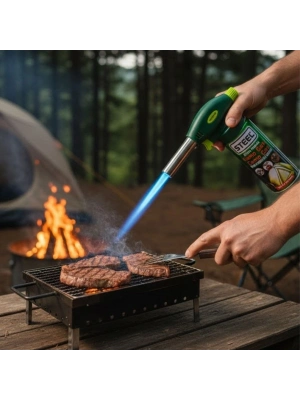 ®  Outdoor Kamp, Piknik ve Tamir İşleri İçin Kamp Gazı Seti – Taşınabilir Pürmüz Alev Tabancası ve Yüksek Performanslı Gaz Kartuşu