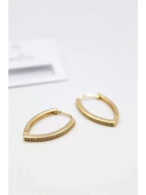 Oval Halka Küpe - Altın