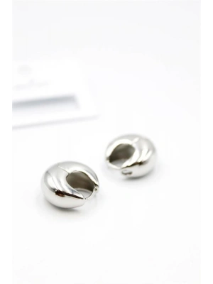 Oval Halka Küpe - Gümüş