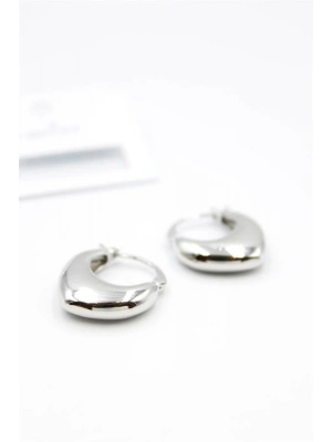 Oval Halka Küpe - Gümüş