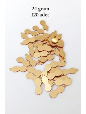 Oya Abiye Bileklik Kolye Pleksi Metalik Plastik Pul Altın Renk 24 gram 120 adet - BNC540