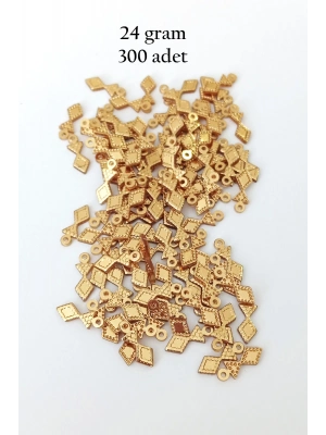 Oya Abiye Bileklik Kolye Pleksi Metalik Plastik Pul Altın Renk 24 gram 300 adet - BNC536