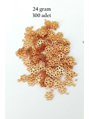 Oya Abiye Bileklik Kolye Pleksi Metalik Plastik Pul Altın Renk 24 gram 300 adet - BNC539