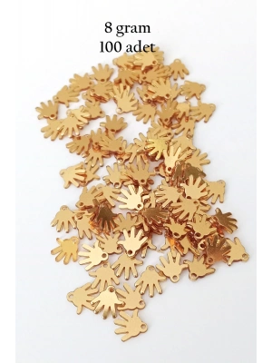 Oya Abiye Bileklik Kolye Pleksi Metalik Plastik Pul Altın Renk 8 gram 100 adet - BNC485