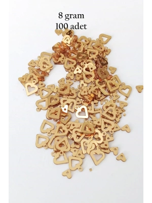 Oya Abiye Bileklik Kolye Pleksi Metalik Plastik Pul Altın Renk 8 gram 100 adet - BNC488