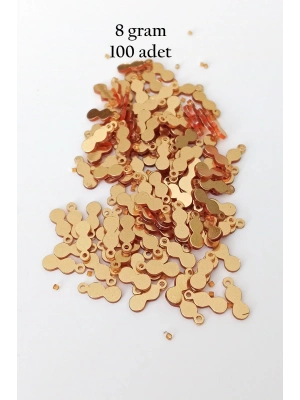 Oya Abiye Bileklik Kolye Pleksi Metalik Plastik Pul Altın Renk 8 gram 100 adet - BNC492