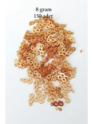 Oya Abiye Bileklik Kolye Pleksi Metalik Plastik Pul Altın Renk 8 gram 130 adet - BNC487