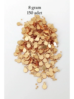 Oya Abiye Bileklik Kolye Pleksi Metalik Plastik Pul Altın Renk 8 gram 150 adet - BNC497