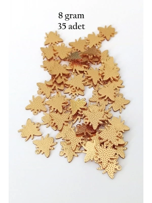 Oya Abiye Bileklik Kolye Pleksi Metalik Plastik Pul Altın Renk 8 gram 35 adet - BNC481