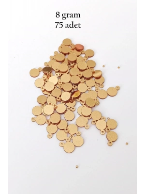 Oya Abiye Bileklik Kolye Pleksi Metalik Plastik Pul Altın Renk 8 gram 75 adet - BNC493