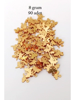 Oya Abiye Bileklik Kolye Pleksi Metalik Plastik Pul Altın Renk 8 gram 90 adet - BNC495