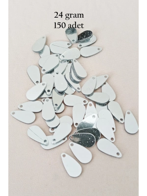 Oya Abiye Bileklik Kolye Pleksi Metalik Plastik Pul Gümüş Renk 24 gram 150 adet - BNC591