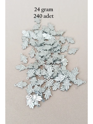 Oya Abiye Bileklik Kolye Pleksi Metalik Plastik Pul Gümüş Renk 24 gram 240 adet - BNC586