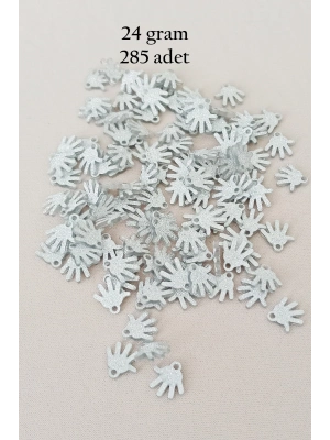 Oya Abiye Bileklik Kolye Pleksi Metalik Plastik Pul Gümüş Renk 24 gram 285 adet - BNC579