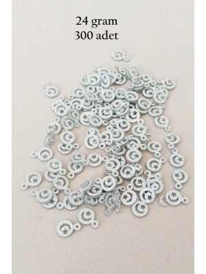 Oya Abiye Bileklik Kolye Pleksi Metalik Plastik Pul Gümüş Renk 24 gram 300 adet - BNC576