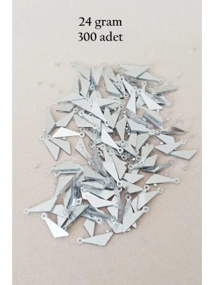 Oya Abiye Bileklik Kolye Pleksi Metalik Plastik Pul Gümüş Renk 24 gram 300 adet - BNC593