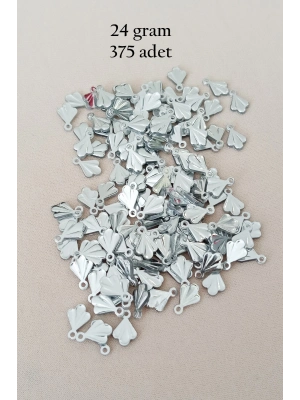 Oya Abiye Bileklik Kolye Pleksi Metalik Plastik Pul Gümüş Renk 24 gram 375 adet - BNC587