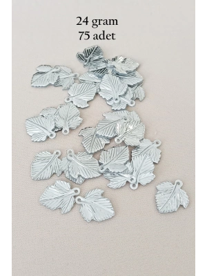 Oya Abiye Bileklik Kolye Pleksi Metalik Plastik Pul Gümüş Renk 24 gram 75 adet - BNC582