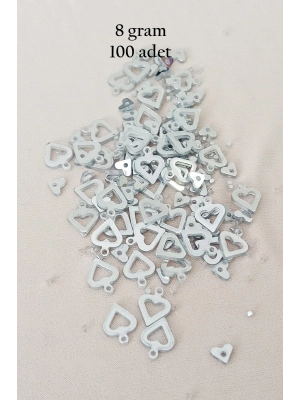 Oya Abiye Bileklik Kolye Pleksi Metalik Plastik Pul Gümüş Renk 8 gram 100 adet - BNC511