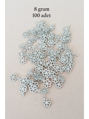 Oya Abiye Bileklik Kolye Pleksi Metalik Plastik Pul Gümüş Renk 8 gram 100 adet - BNC528