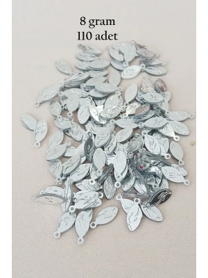 Oya Abiye Bileklik Kolye Pleksi Metalik Plastik Pul Gümüş Renk 8 gram 110 adet - BNC515