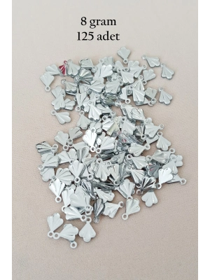Oya Abiye Bileklik Kolye Pleksi Metalik Plastik Pul Gümüş Renk 8 gram 125 adet - BNC527