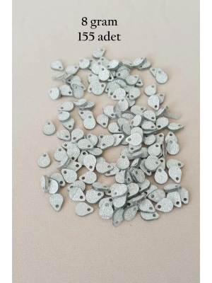 Oya Abiye Bileklik Kolye Pleksi Metalik Plastik Pul Gümüş Renk 8 gram 155 adet - BNC509