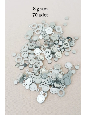 Oya Abiye Bileklik Kolye Pleksi Metalik Plastik Pul Gümüş Renk 8 gram 70 adet - BNC510