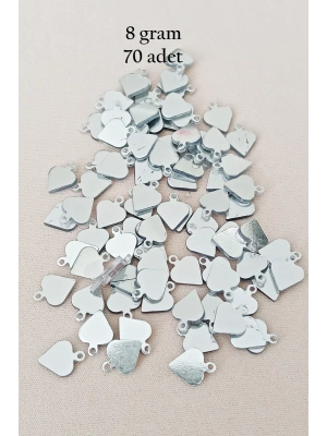 Oya Abiye Bileklik Kolye Pleksi Metalik Plastik Pul Gümüş Renk 8 gram 70 adet - BNC530