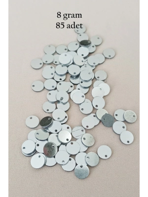 Oya Abiye Bileklik Kolye Pleksi Metalik Plastik Pul Gümüş Renk 8 gram 85 adet - BNC523