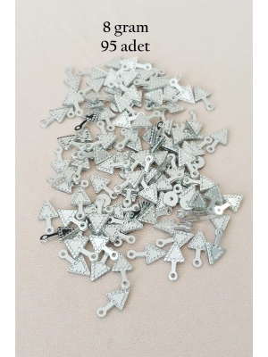 Oya Abiye Bileklik Kolye Pleksi Metalik Plastik Pul Gümüş Renk 8 gram 95 adet - BNC505