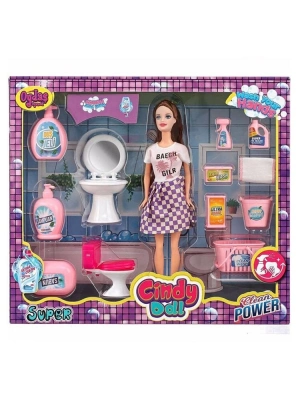 Oydaş Cindy Doll Lavabo & Temizlik Set Bebek 2452