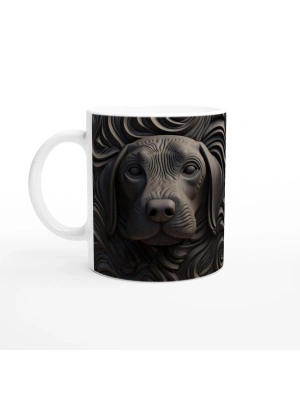 Oyma Stil Siyah Köpek Kupa Bardak