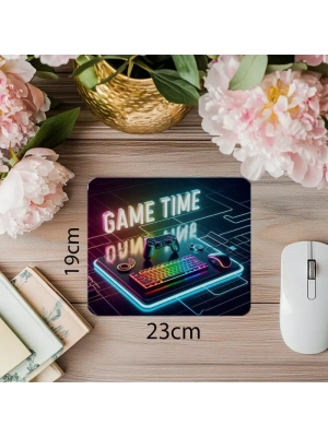 Oyun Başlasın Temalı Parlak Mouse Pad - 19x23 cm 2 mm Dikdörtgen İthal Baskılı Mouse Pad