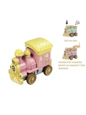 Oyuncak Tren Işıklı Sesli Bas Gitsin 14cm - PEMBE - 8068A