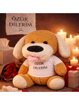Özür Dilerim Tişörtlü Peluş Oyuncak Köpek