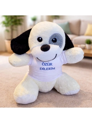 Özür Dilerim Tişörtlü Sevimli Benekli Peluş Köpek