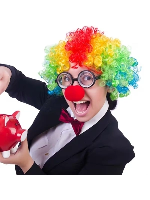 Palyaço Kostüm Aksesuar Seti 3’lü – Peruk Burun Gözlük