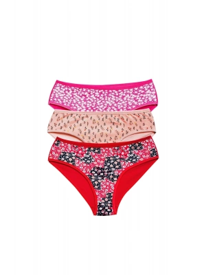 Pamuklu Geniş Kenarlı Likralı Desenli Bato Kadın Külot 3lü Paket Set3