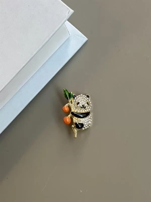 Panda Broş - Beyaz