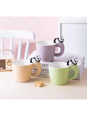 Panda Motifli Seramik Kupa Bardak