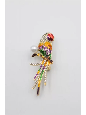 Papağan Broş - ÇOK RENKLİ